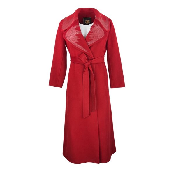 Royal Roland Red Cashmere and Wool Overcoat - Picture 1 of 3